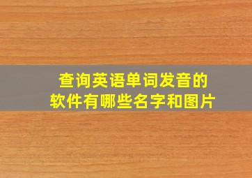 查询英语单词发音的软件有哪些名字和图片