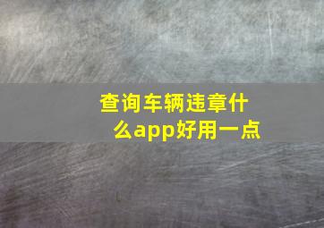 查询车辆违章什么app好用一点