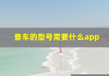 查车的型号需要什么app