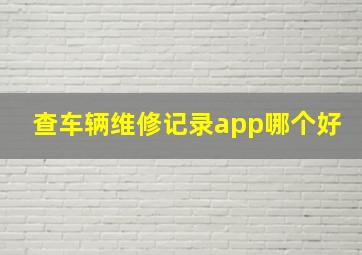 查车辆维修记录app哪个好