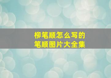 柳笔顺怎么写的笔顺图片大全集