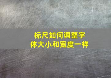 标尺如何调整字体大小和宽度一样