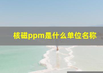 核磁ppm是什么单位名称