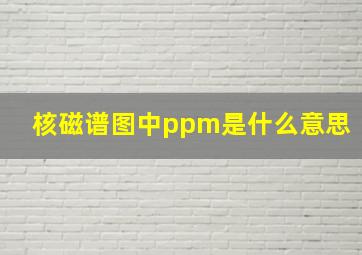 核磁谱图中ppm是什么意思