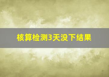 核算检测3天没下结果