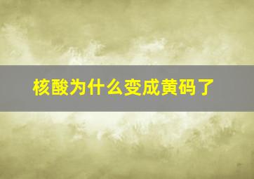 核酸为什么变成黄码了