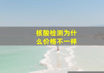 核酸检测为什么价格不一样