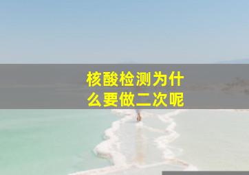 核酸检测为什么要做二次呢