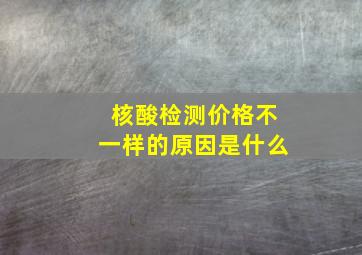 核酸检测价格不一样的原因是什么