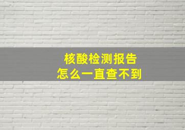 核酸检测报告怎么一直查不到