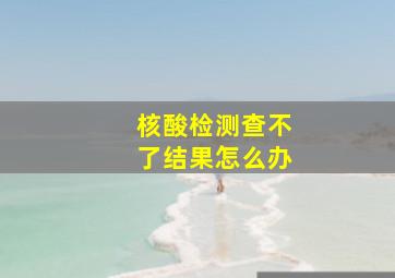 核酸检测查不了结果怎么办