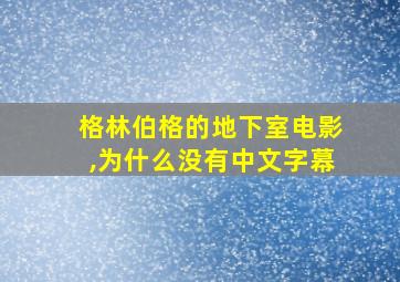 格林伯格的地下室电影,为什么没有中文字幕