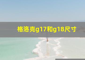 格洛克g17和g18尺寸