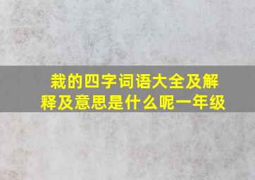 栽的四字词语大全及解释及意思是什么呢一年级