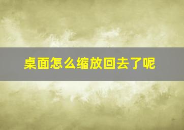 桌面怎么缩放回去了呢