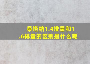 桑塔纳1.4排量和1.6排量的区别是什么呢