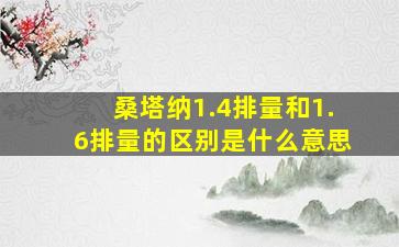 桑塔纳1.4排量和1.6排量的区别是什么意思