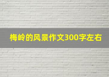 梅岭的风景作文300字左右