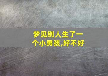 梦见别人生了一个小男孩,好不好