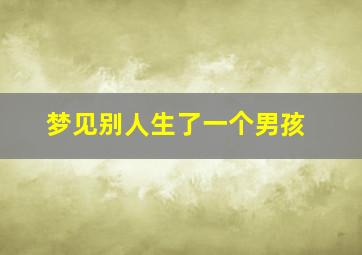 梦见别人生了一个男孩