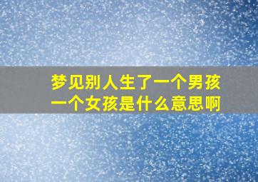 梦见别人生了一个男孩一个女孩是什么意思啊