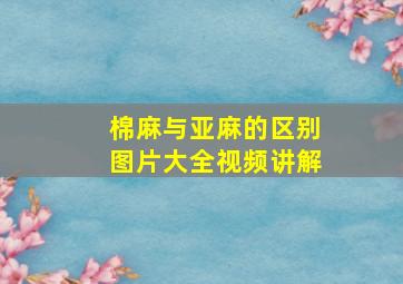 棉麻与亚麻的区别图片大全视频讲解