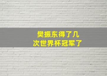 樊振东得了几次世界杯冠军了