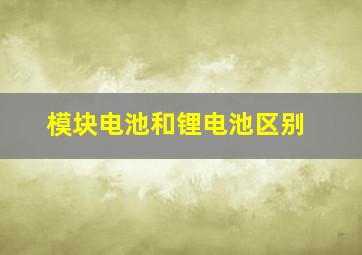 模块电池和锂电池区别