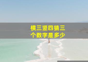 横三竖四猜三个数字是多少