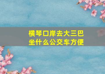 横琴口岸去大三巴坐什么公交车方便