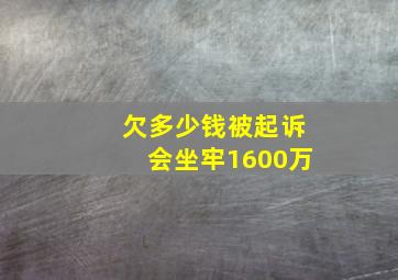 欠多少钱被起诉会坐牢1600万