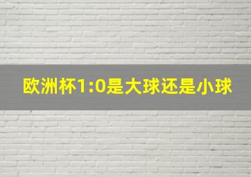 欧洲杯1:0是大球还是小球