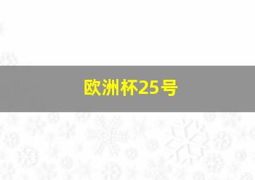 欧洲杯25号