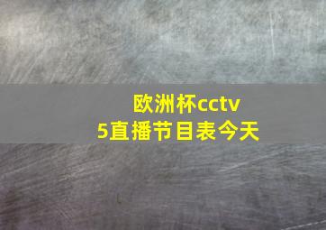 欧洲杯cctv5直播节目表今天