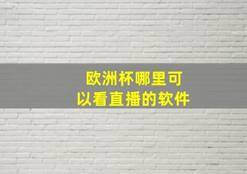 欧洲杯哪里可以看直播的软件