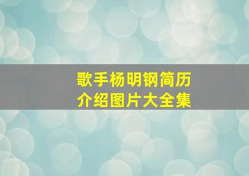 歌手杨明钢简历介绍图片大全集