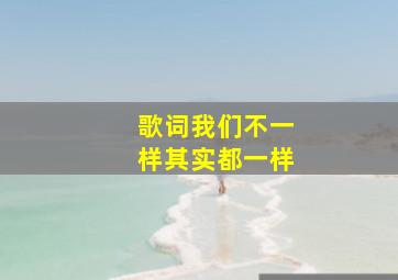 歌词我们不一样其实都一样