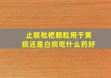 止咳枇杷颗粒用于黄痰还是白痰吃什么药好