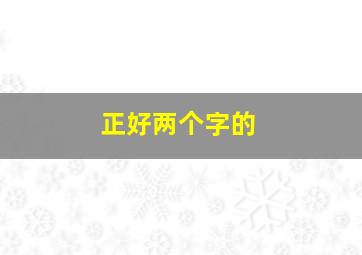 正好两个字的