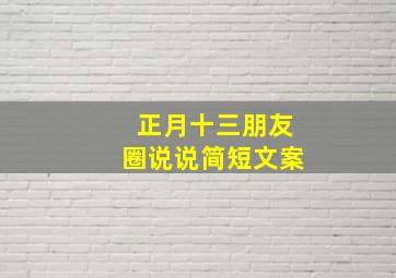 正月十三朋友圈说说简短文案