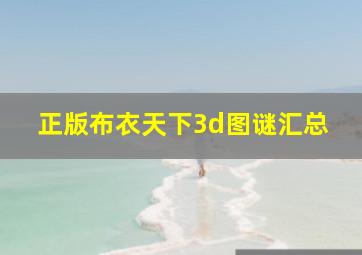 正版布衣天下3d图谜汇总