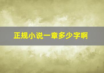 正规小说一章多少字啊