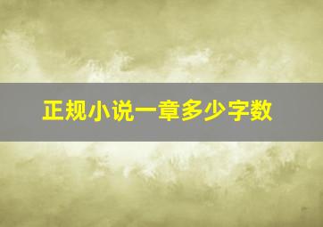 正规小说一章多少字数