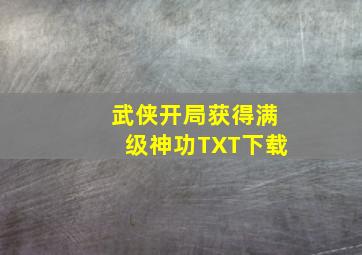 武侠开局获得满级神功TXT下载