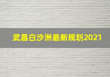 武昌白沙洲最新规划2021