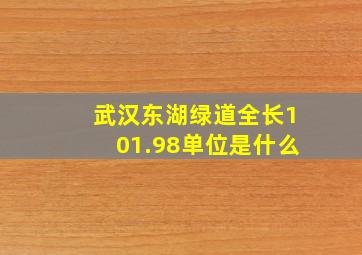 武汉东湖绿道全长101.98单位是什么