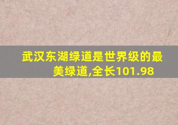 武汉东湖绿道是世界级的最美绿道,全长101.98