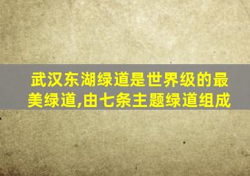 武汉东湖绿道是世界级的最美绿道,由七条主题绿道组成