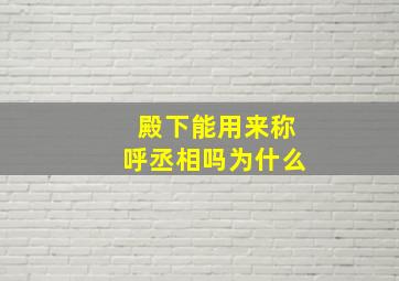 殿下能用来称呼丞相吗为什么