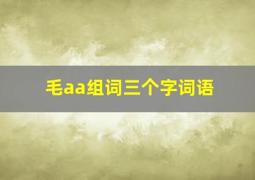 毛aa组词三个字词语